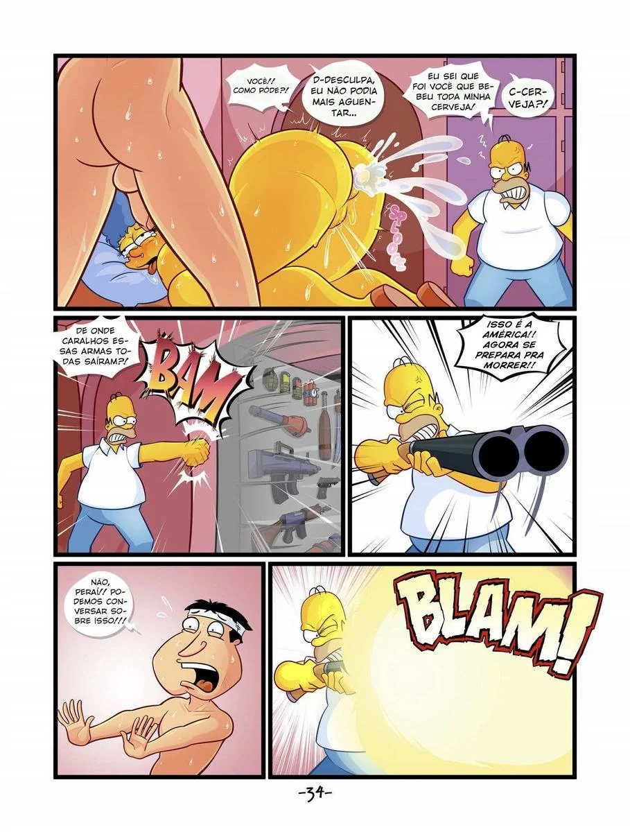 Marge e Quagmire: A Piranha da Família Simpsons em Hentai HQ Brasileiro