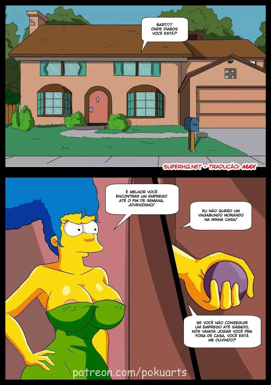 Marge Piranha Dando um Trato no Bart - Simpsons Porno em HQ Brasileiro