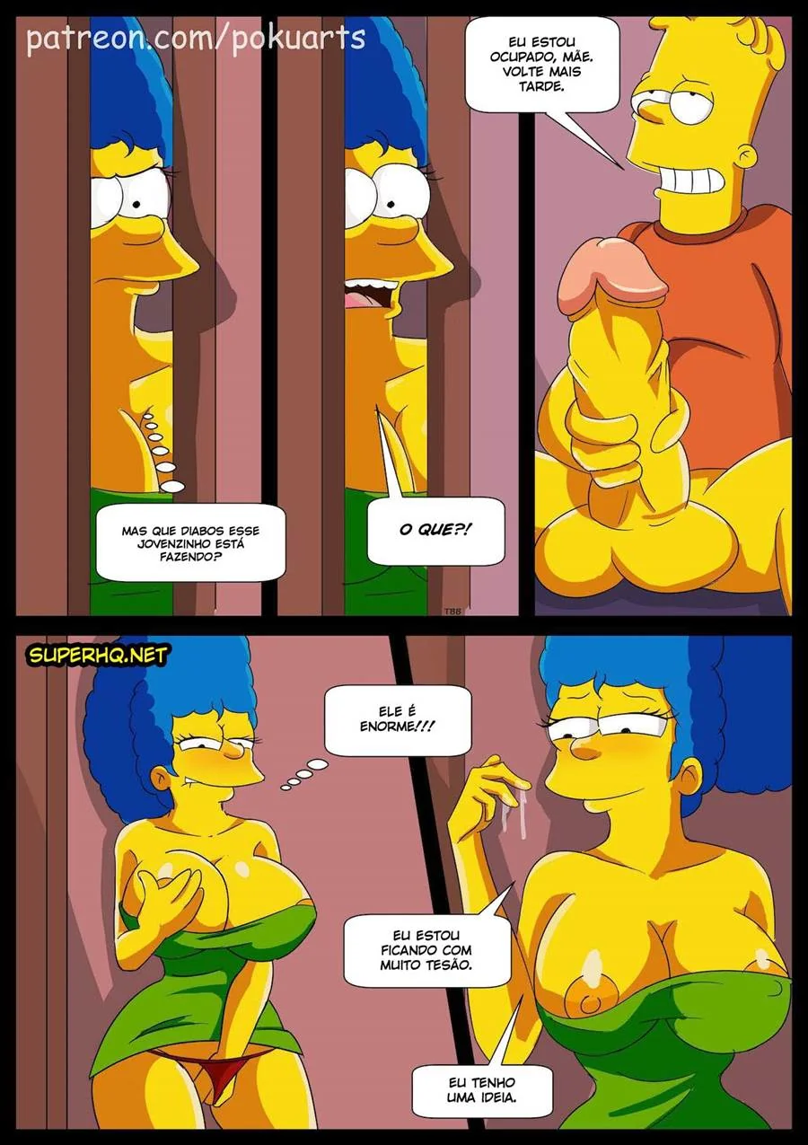 Marge Piranha Dando um Trato no Bart - Simpsons Porno em HQ Brasileiro