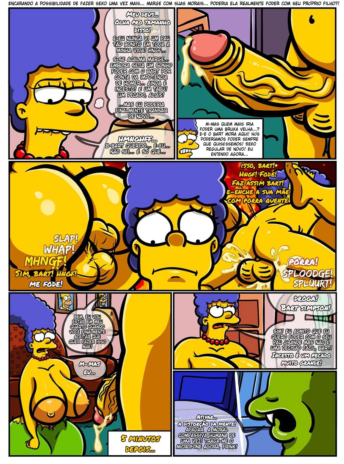 Marge Piranha Leva Rola do Vizinho em Hentai HQ dos Simpsons