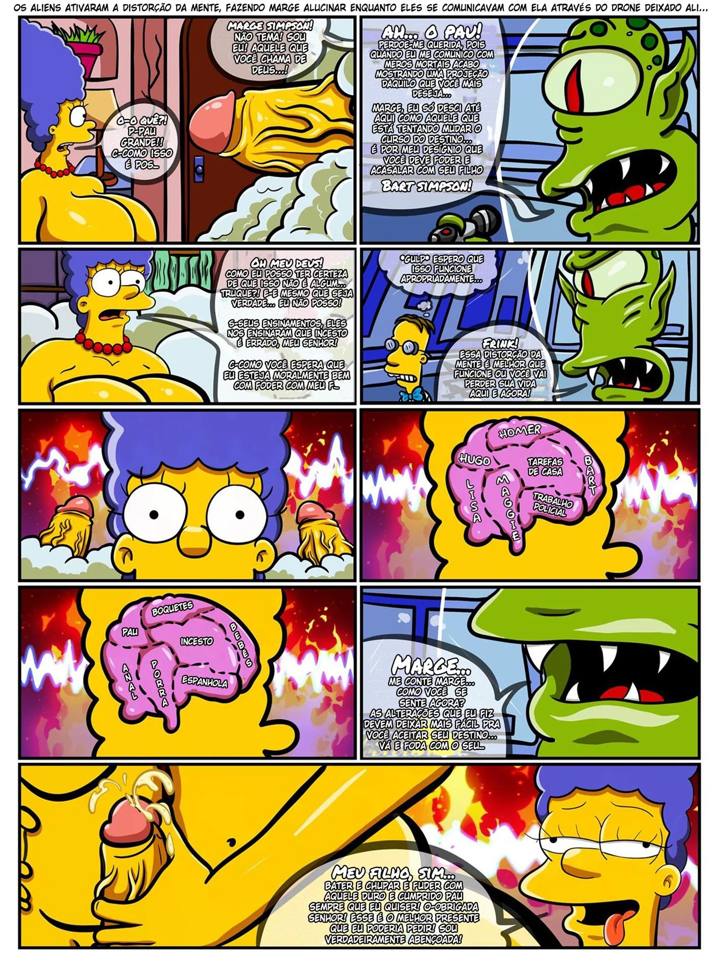 Marge Piranha Leva Rola do Vizinho em Hentai HQ dos Simpsons