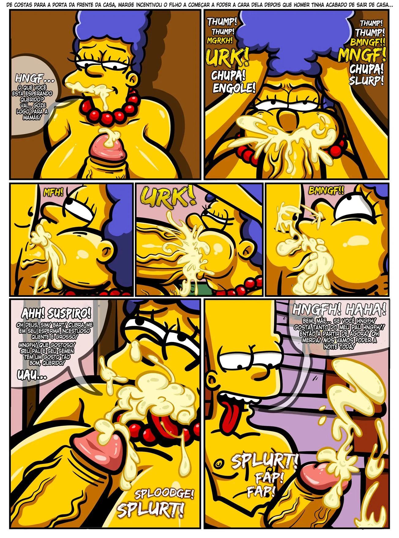 Marge Piranha Leva Rola do Vizinho em Hentai HQ dos Simpsons