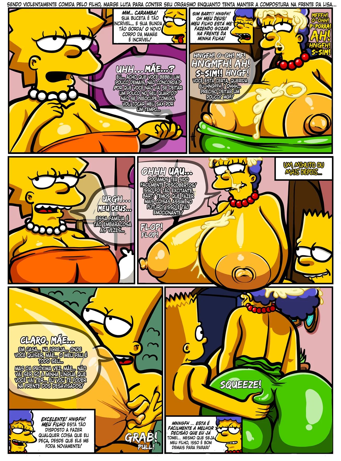 Marge Piranha Leva Rola do Vizinho em Hentai HQ dos Simpsons