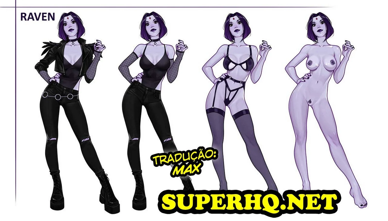 Massagem safada: Mutano se aproveita da buceta gostosa da Ravena - Hentai Jovens Titãs