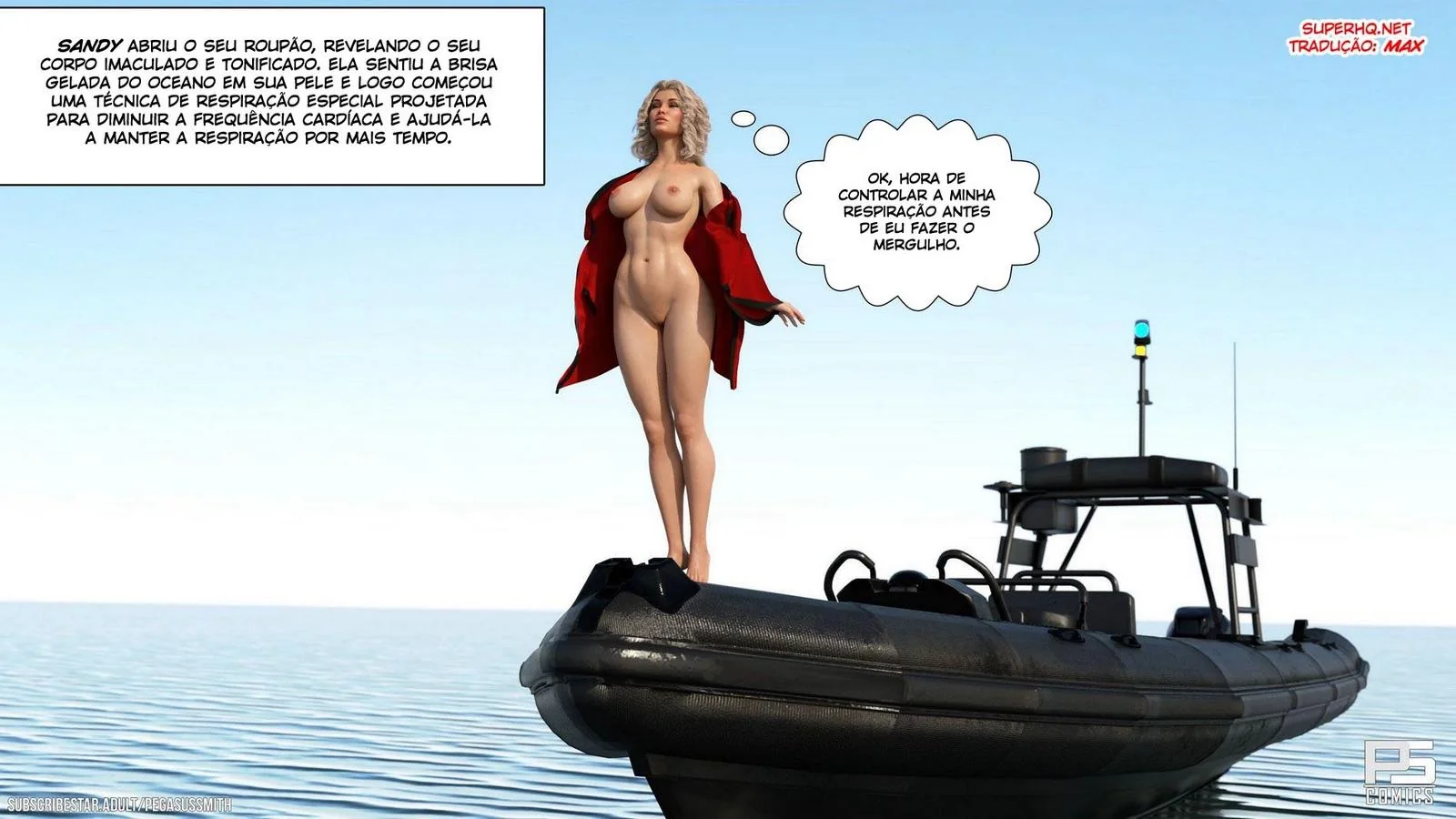 Mergulho Sem Roupa: A Excitação de Sandy em Hentai HQ Brasileiro