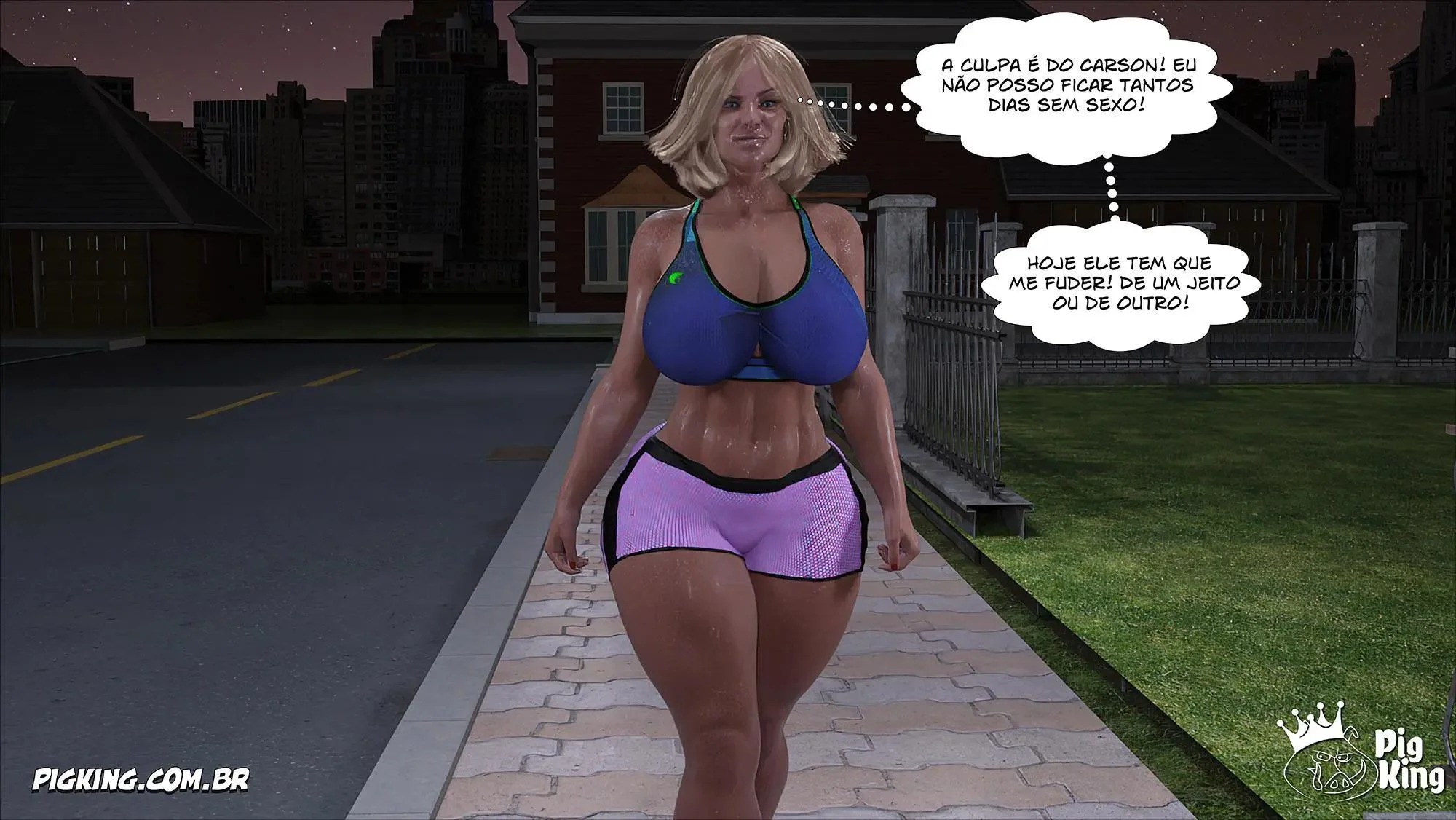 MILF safada provoca tarados na academia e acaba sendo comida pelos filhos em Hentai HQ Brasileiro