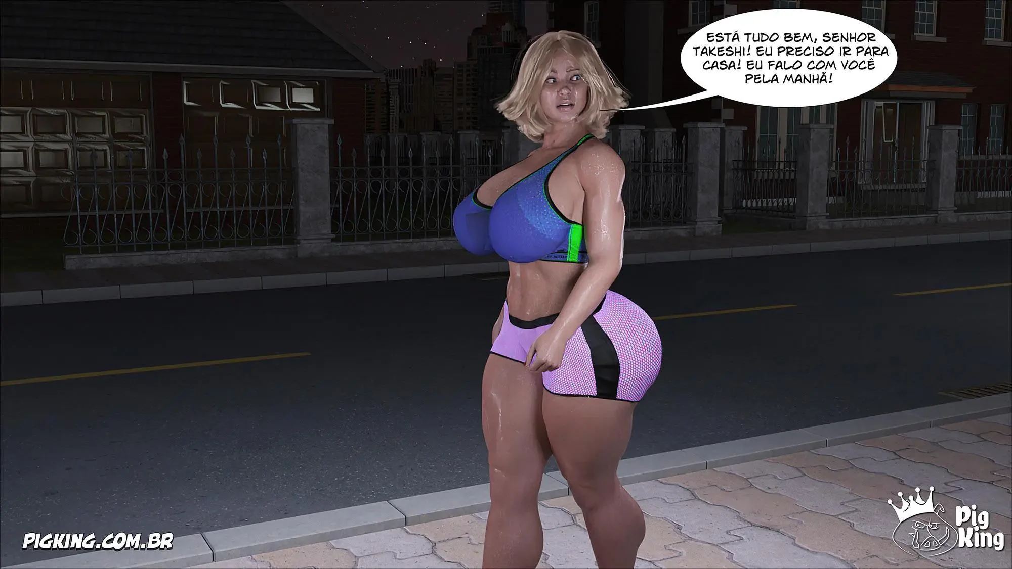 MILF safada provoca tarados na academia e acaba sendo comida pelos filhos em Hentai HQ Brasileiro