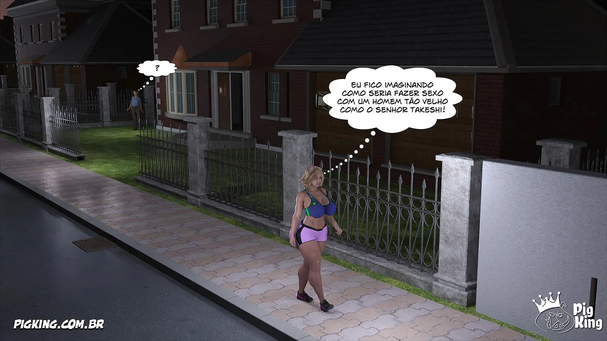 MILF safada provoca tarados na academia e acaba sendo comida pelos filhos em Hentai HQ Brasileiro