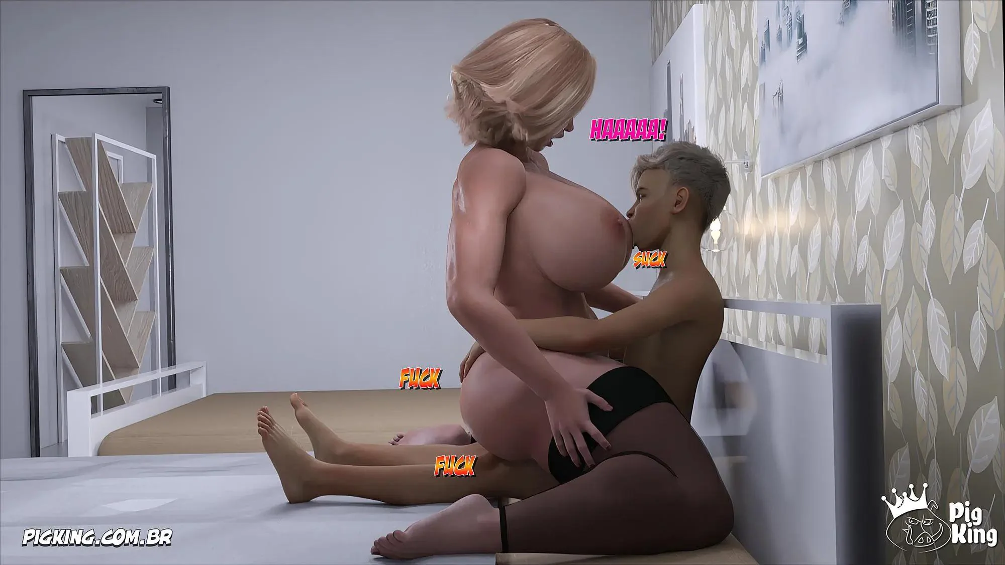 MILF viciada na pica gigante do filho safado - Gemendo alto em Hentai HQ Brasileiro