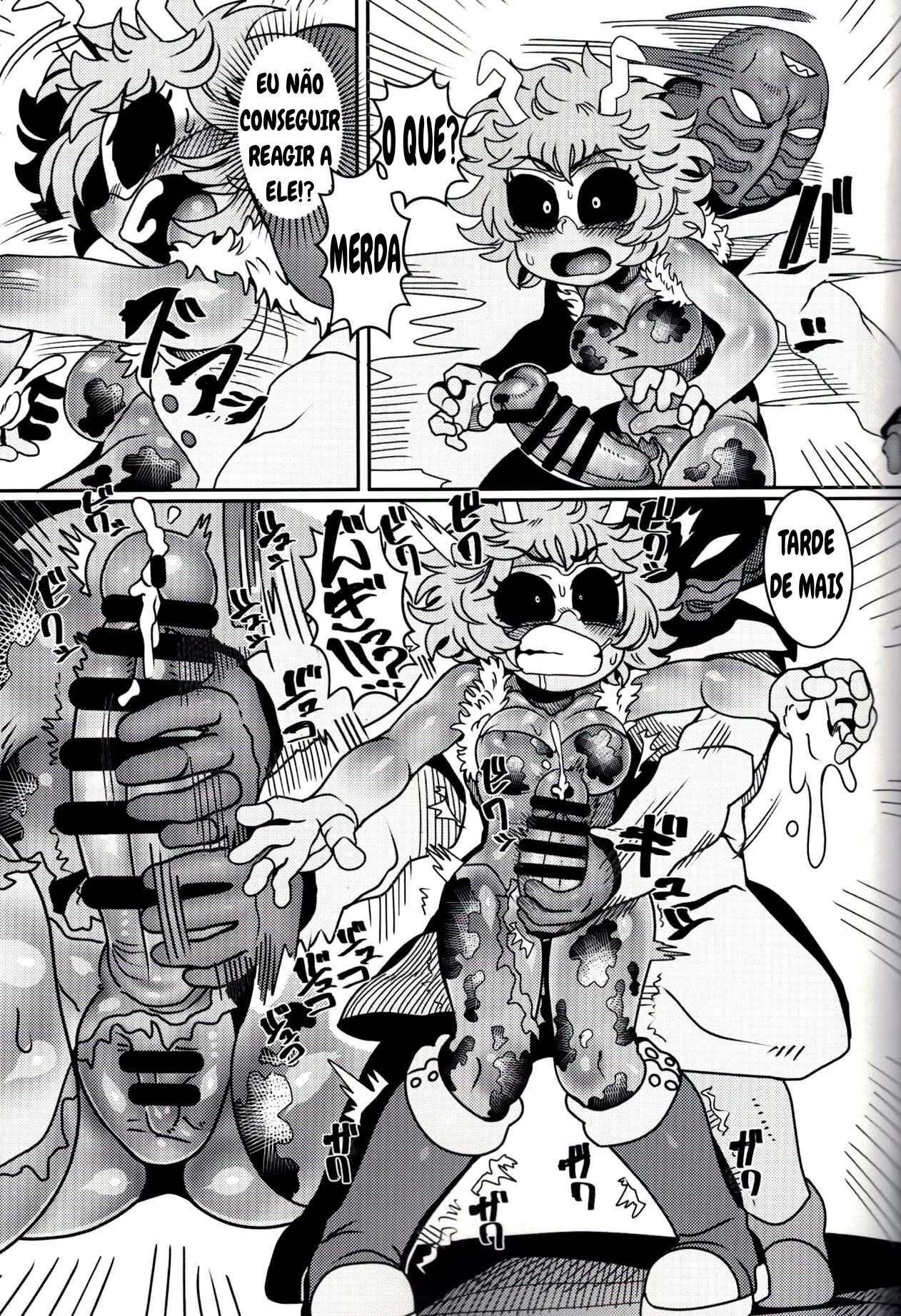 Mina Ashido contra o Vilão Abusador em My Hero Academia - Pica na Buceta da Piranha em Hentai HQ Brasileiro