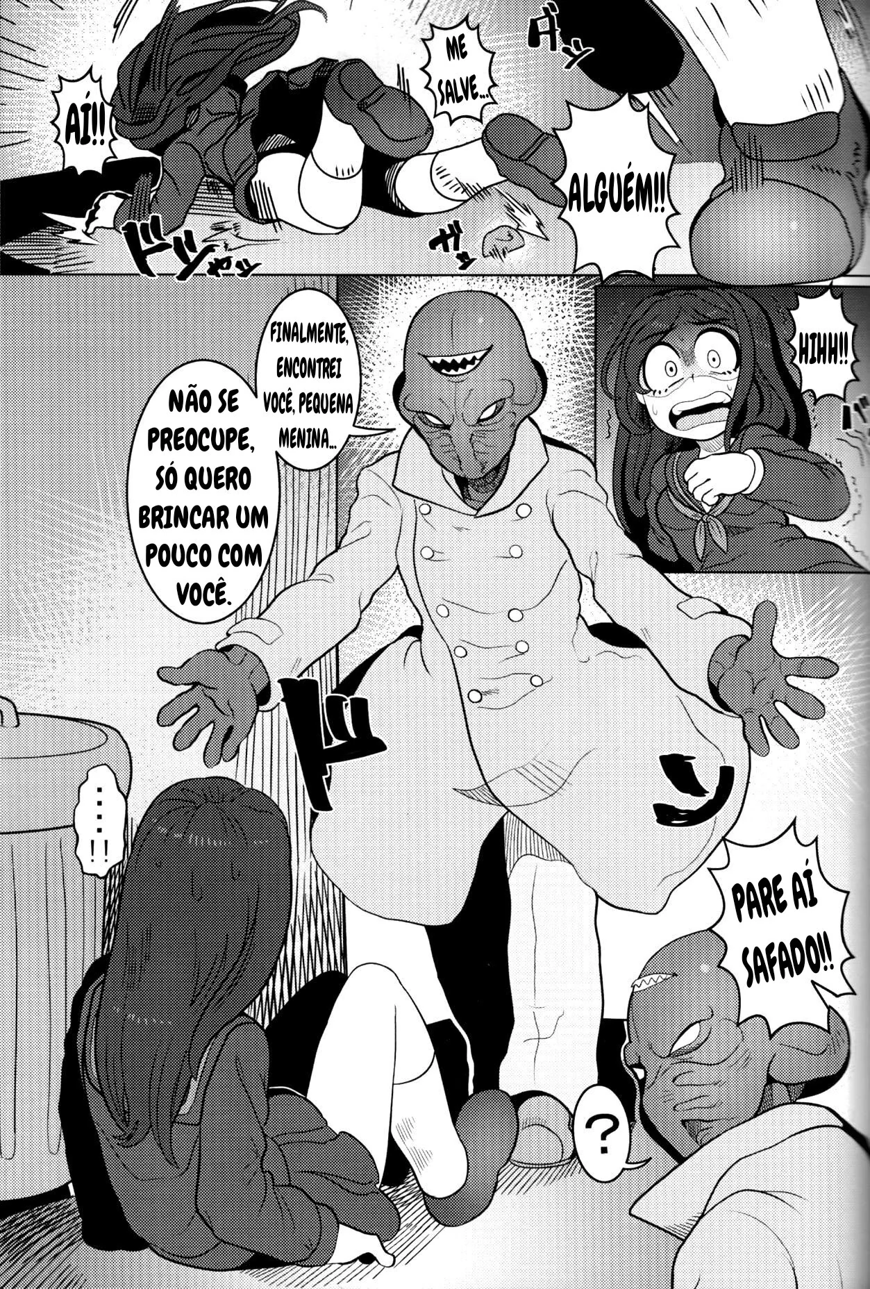 Mina Ashido contra o Vilão Abusador em My Hero Academia - Pica na Buceta da Piranha em Hentai HQ Brasileiro