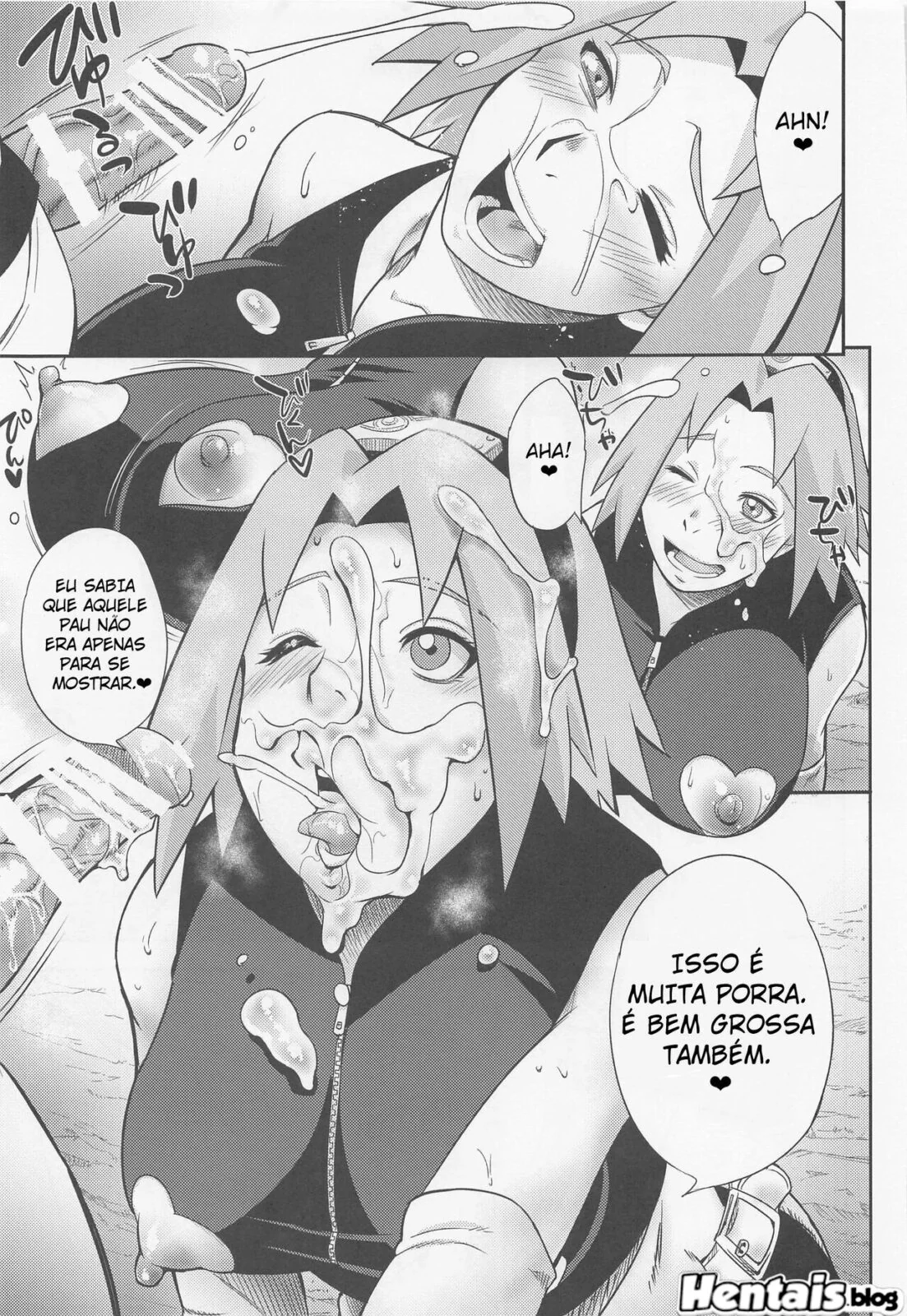 Naruto a rola da piranha da Sakura em uma super HQ de anime hentai