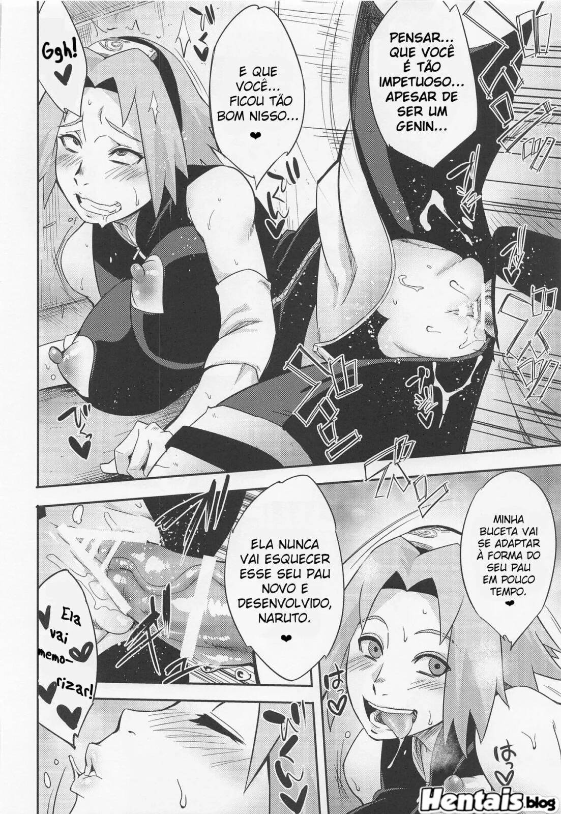 Naruto a rola da piranha da Sakura em uma super HQ de anime hentai