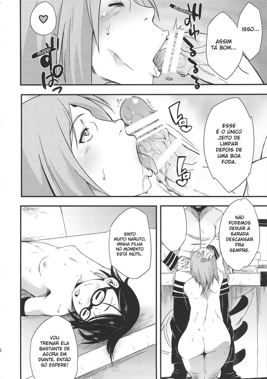 Naruto fodendo Sarada e Sakura em hentai HQ Brasileiro