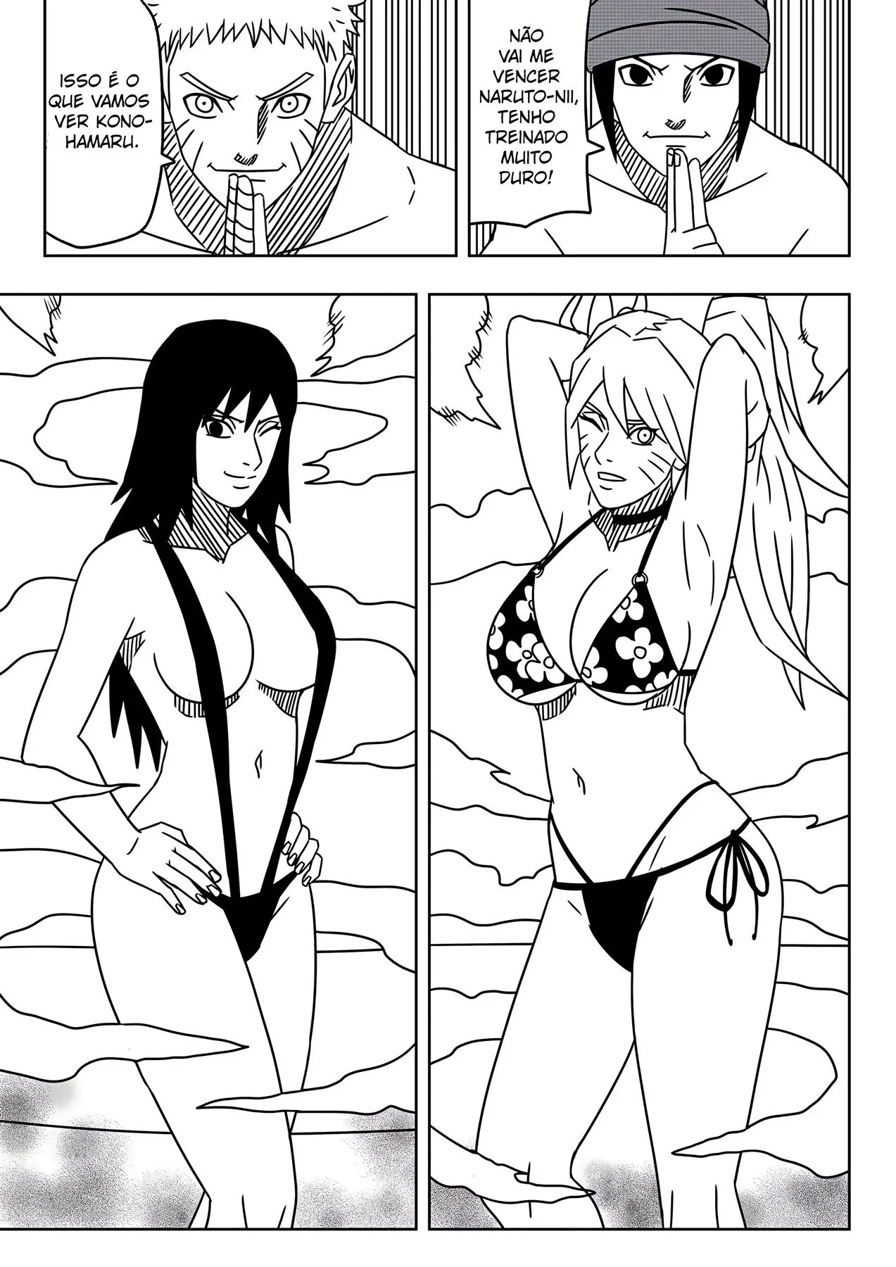 Naruto Hentai: Fodendo as Piranhas da Praia em HQ Brasileiro