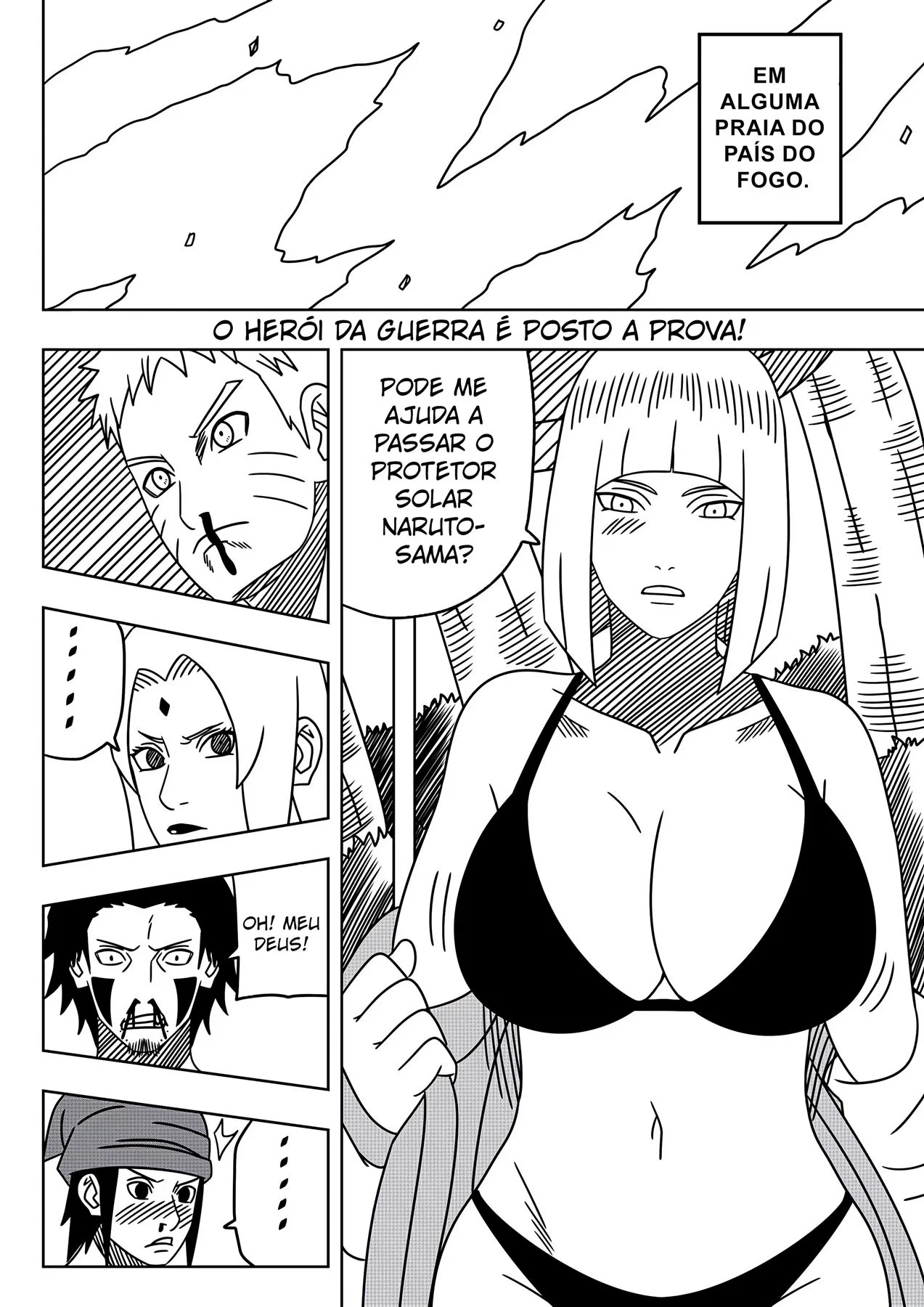 Naruto Hentai: Tsunade planeja engravidar o safado do Naruto na praia - Em Hentai HQ
