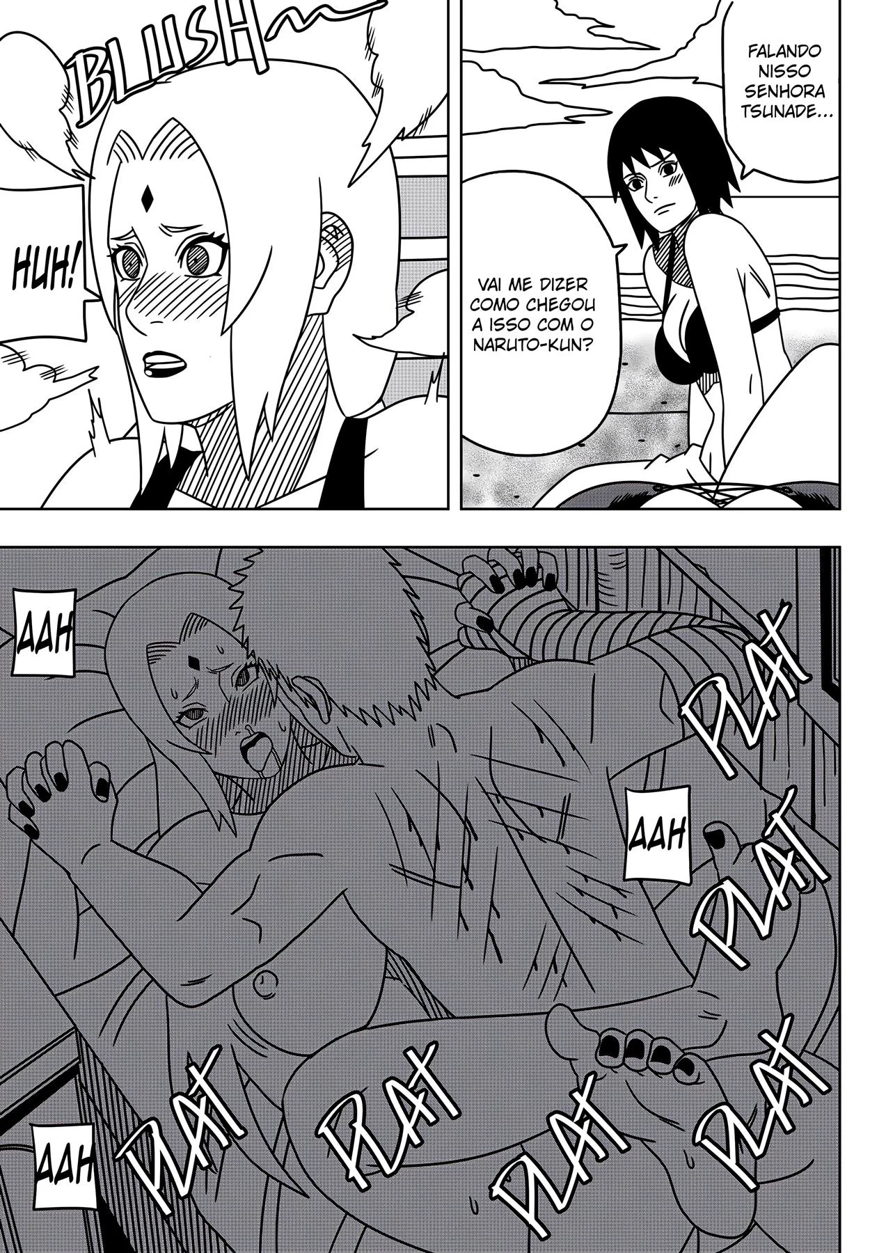 Naruto Hentai: Tsunade planeja engravidar o safado do Naruto na praia - Em Hentai HQ