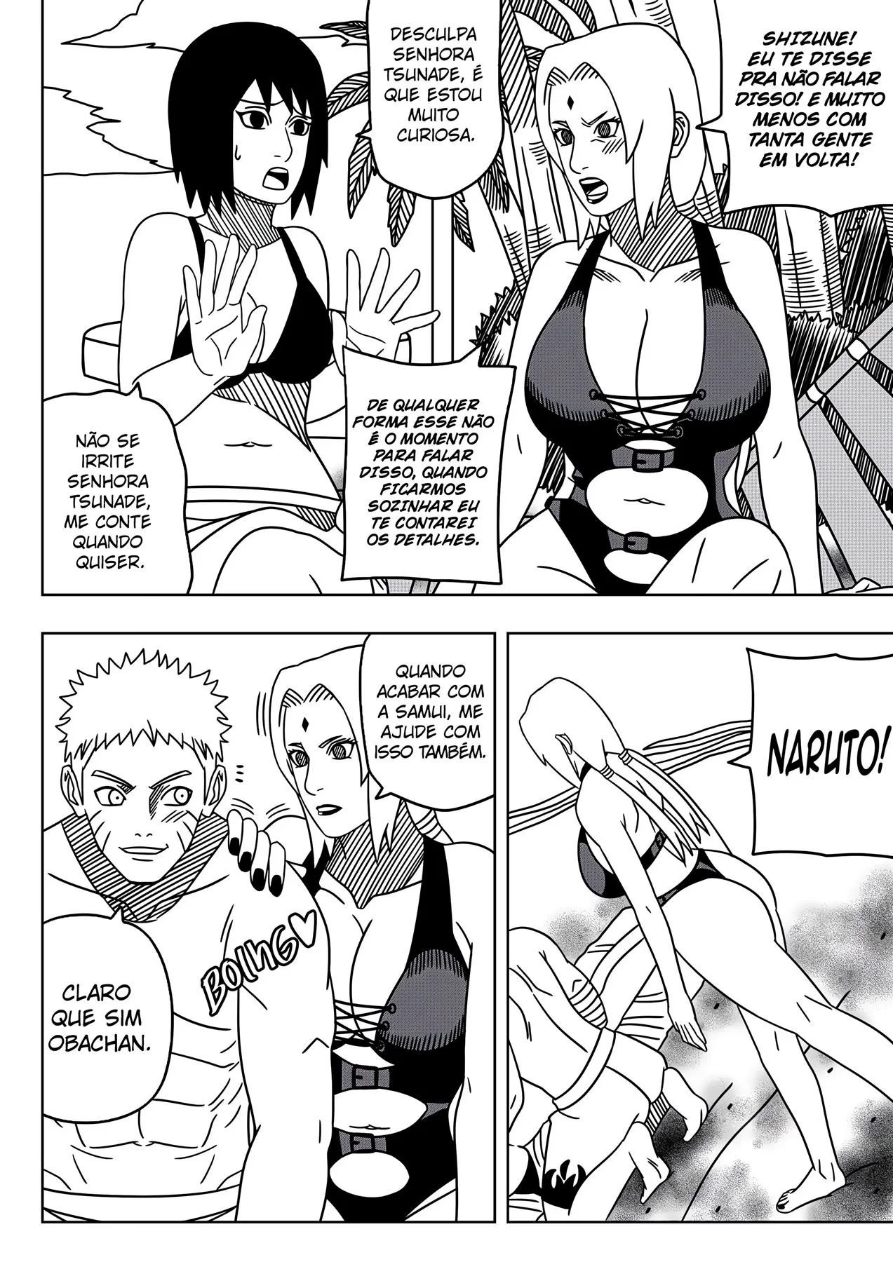 Naruto Hentai: Tsunade planeja engravidar o safado do Naruto na praia - Em Hentai HQ