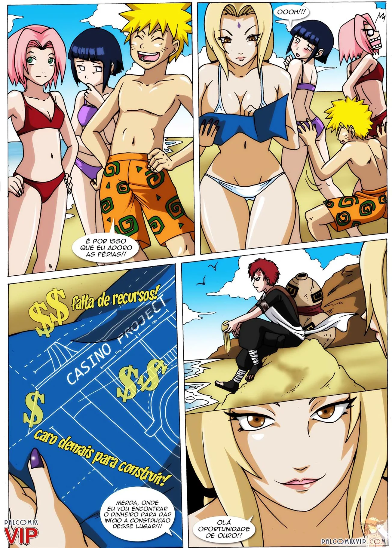 Naruto Pornô: O Grande Cassino da Tsunade - Gaara e suas habilidades fodásticas em HQ Brasileiro de Hentai