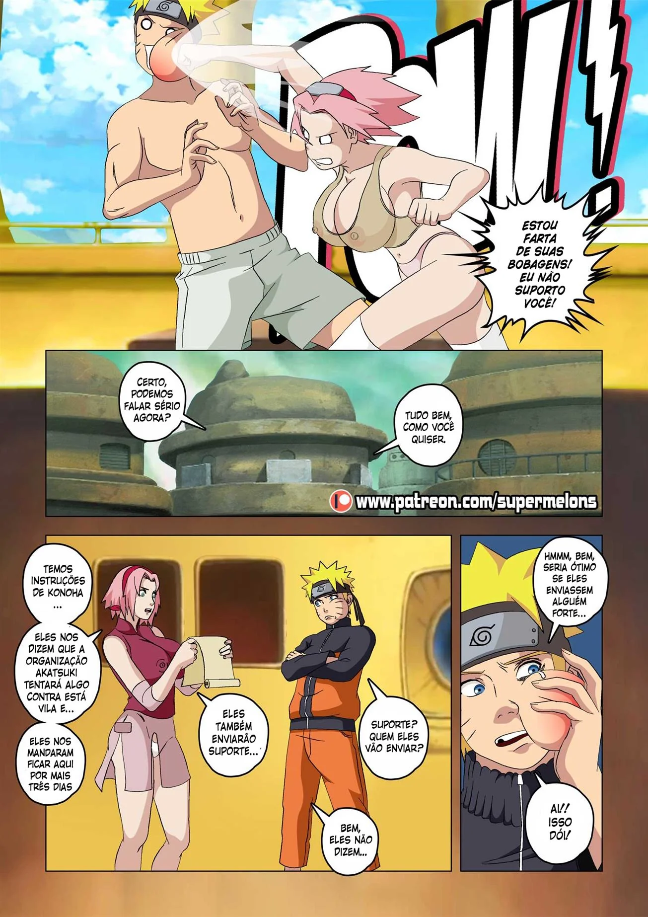 Naruto Pornô: Sakura e Ino Vadias da Vila da Areia em Hentai HQ
