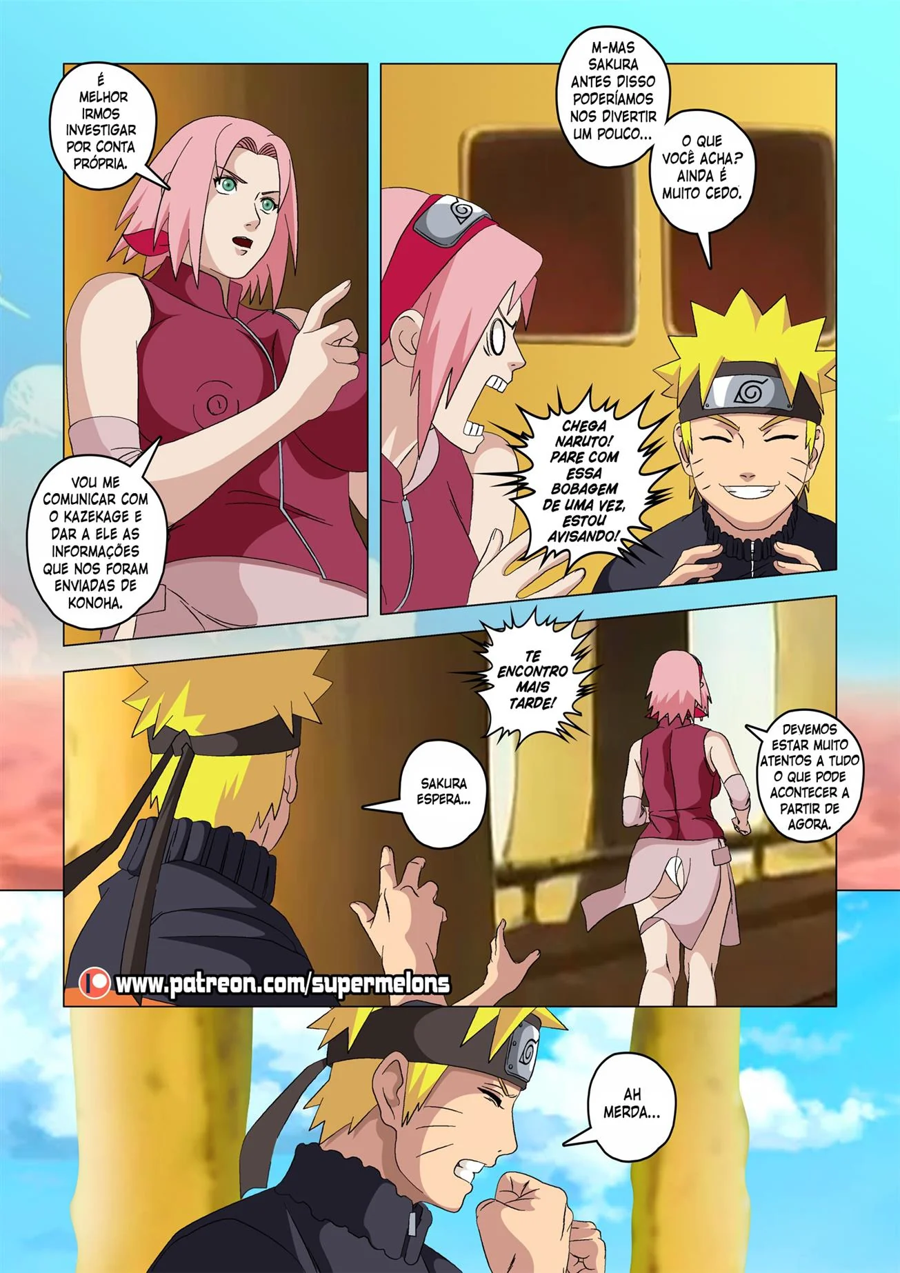 Naruto Pornô: Sakura e Ino Vadias da Vila da Areia em Hentai HQ