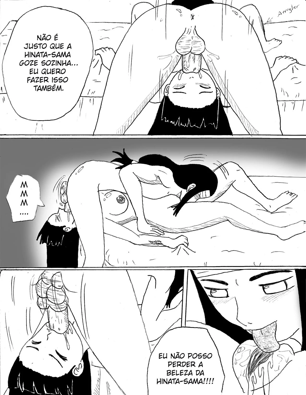 Neji se Aproxima da Irmã Piranha em Hentai HQ Brasileiro