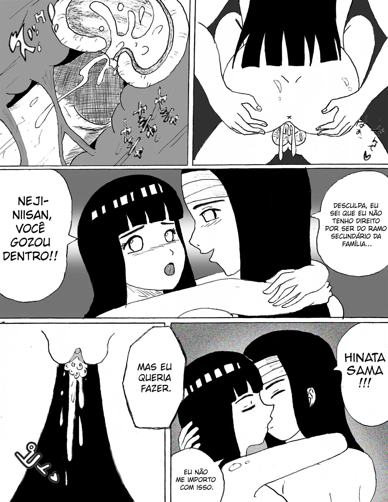 Neji se Aproxima da Irmã Piranha em Hentai HQ Brasileiro