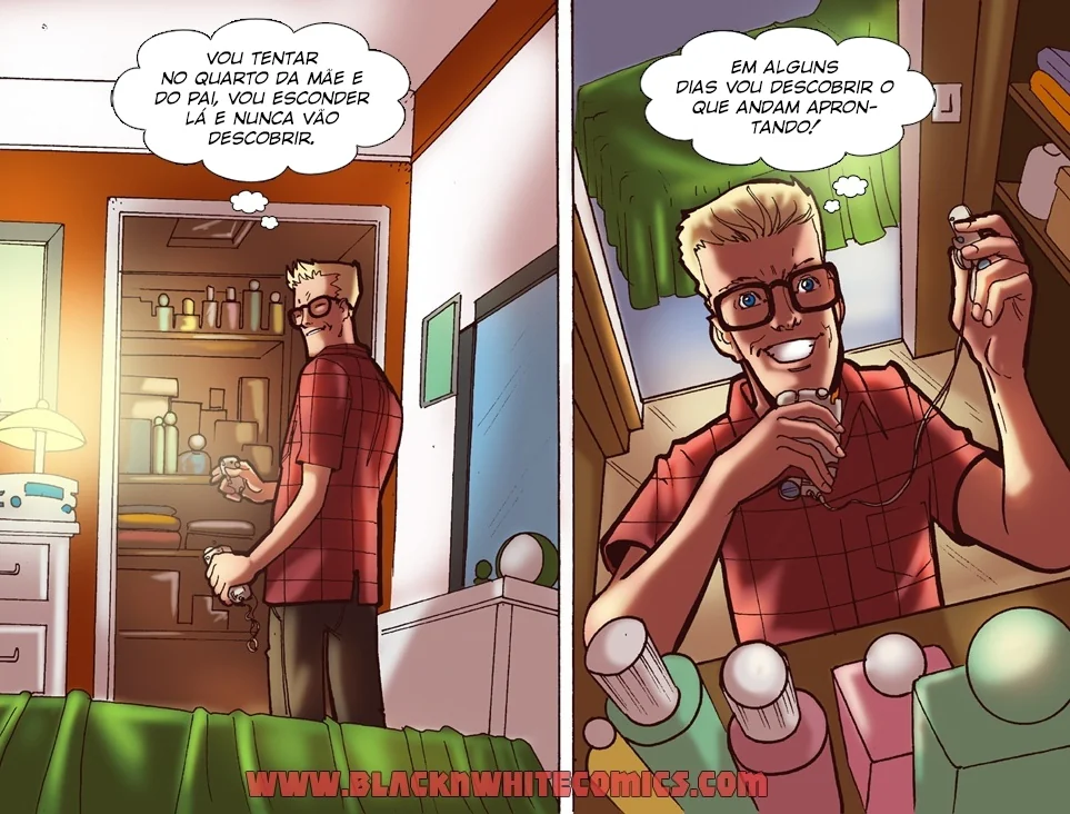 Nerd Safadinho Filma Putaria dos Pais em HQ Brasileiro