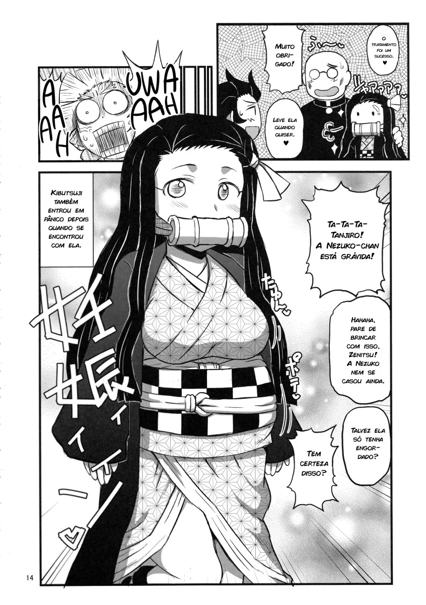 Nezuko, a Piranha da Buceta Apertada, Dando o Cu Malandro do Hashira Seishirou em Hentai HQ Brasileiro