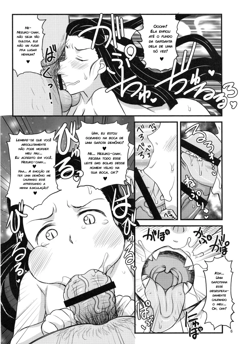 Nezuko, a Piranha da Buceta Apertada, Dando o Cu Malandro do Hashira Seishirou em Hentai HQ Brasileiro