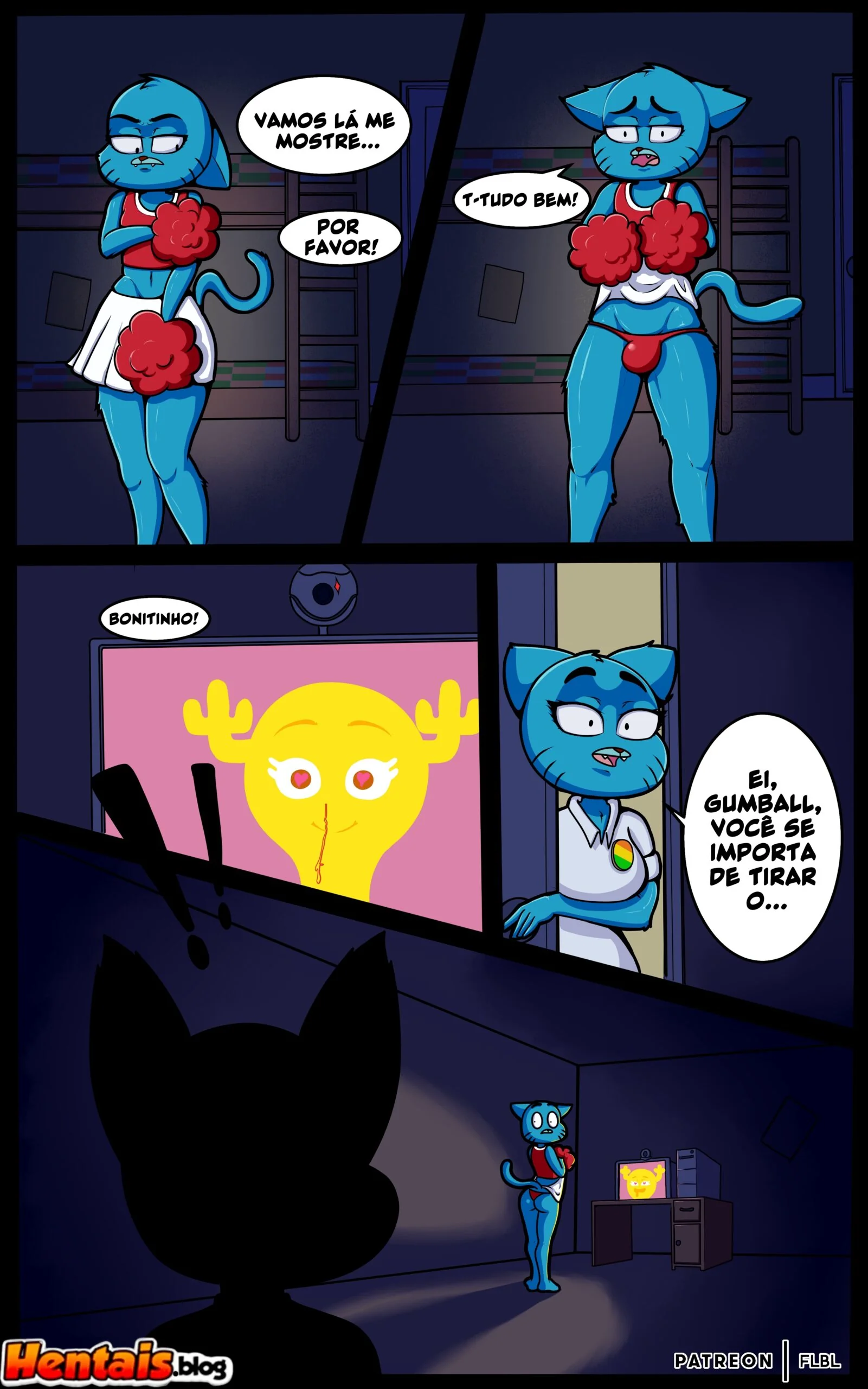 O Incrível Mundo de Gumball: Escolhas Difíceis - Provando Duas Bucetas em Hentai HQ Brasileiro