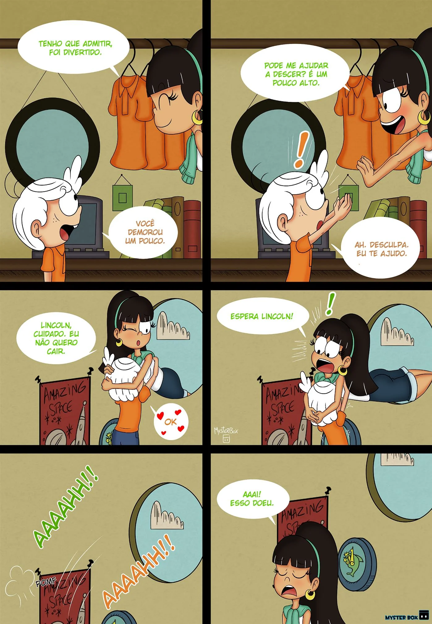 O Vizinho Tarado: Lincoln Comendo a Buceta da Piranha da Vizinha Beatrix The Loud House Porno em HQ Brasileiro