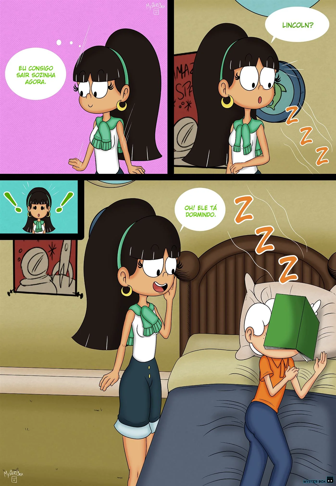 O Vizinho Tarado: Lincoln Comendo a Buceta da Piranha da Vizinha Beatrix The Loud House Porno em HQ Brasileiro