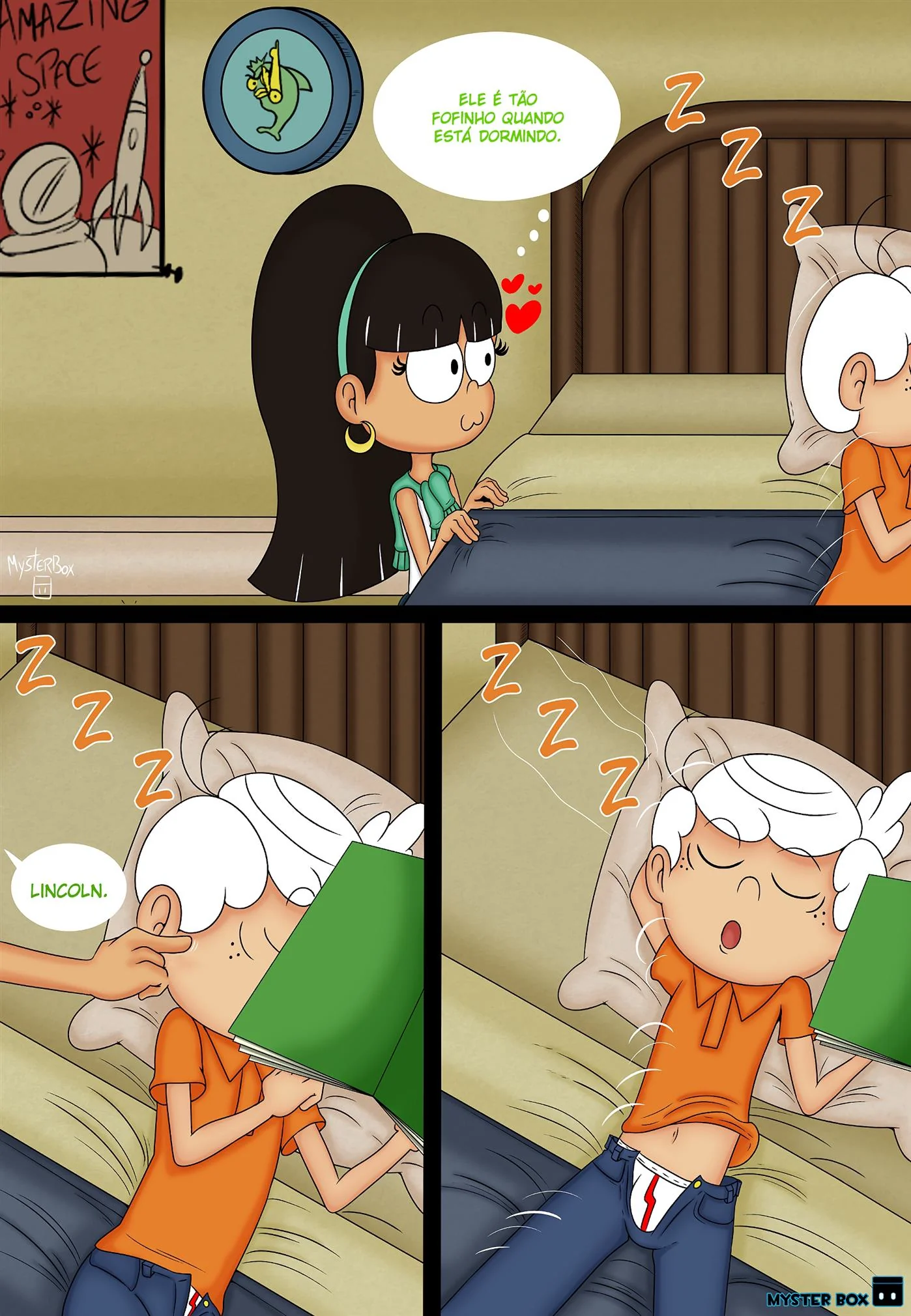 O Vizinho Tarado: Lincoln Comendo a Buceta da Piranha da Vizinha Beatrix The Loud House Porno em HQ Brasileiro