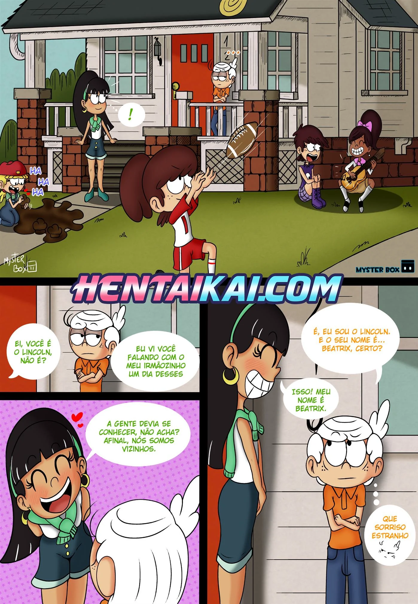 O Vizinho Tarado: Lincoln Comendo a Buceta da Piranha da Vizinha Beatrix The Loud House Porno em HQ Brasileiro