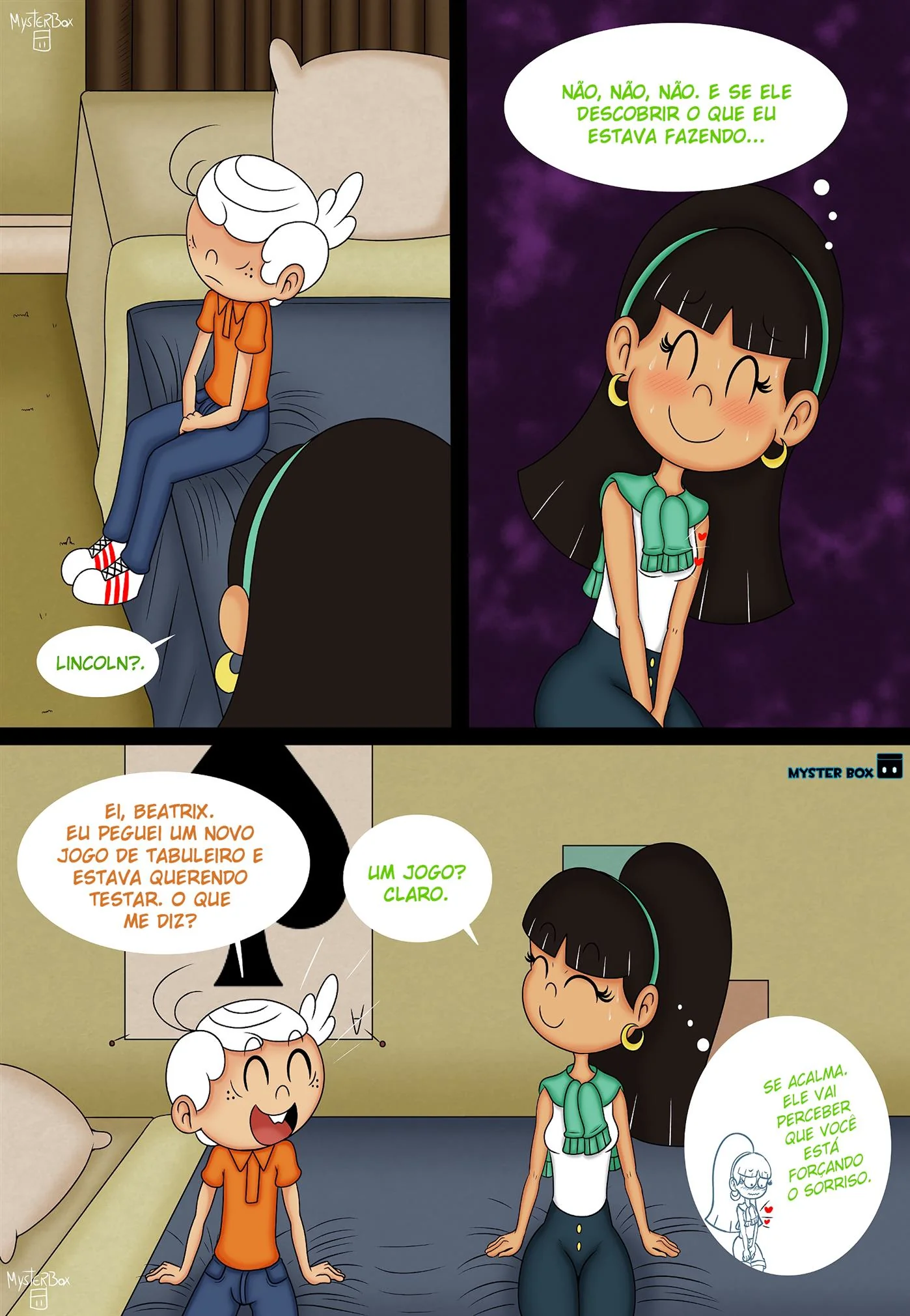 O Vizinho Tarado: Lincoln Comendo a Buceta da Piranha da Vizinha Beatrix The Loud House Porno em HQ Brasileiro