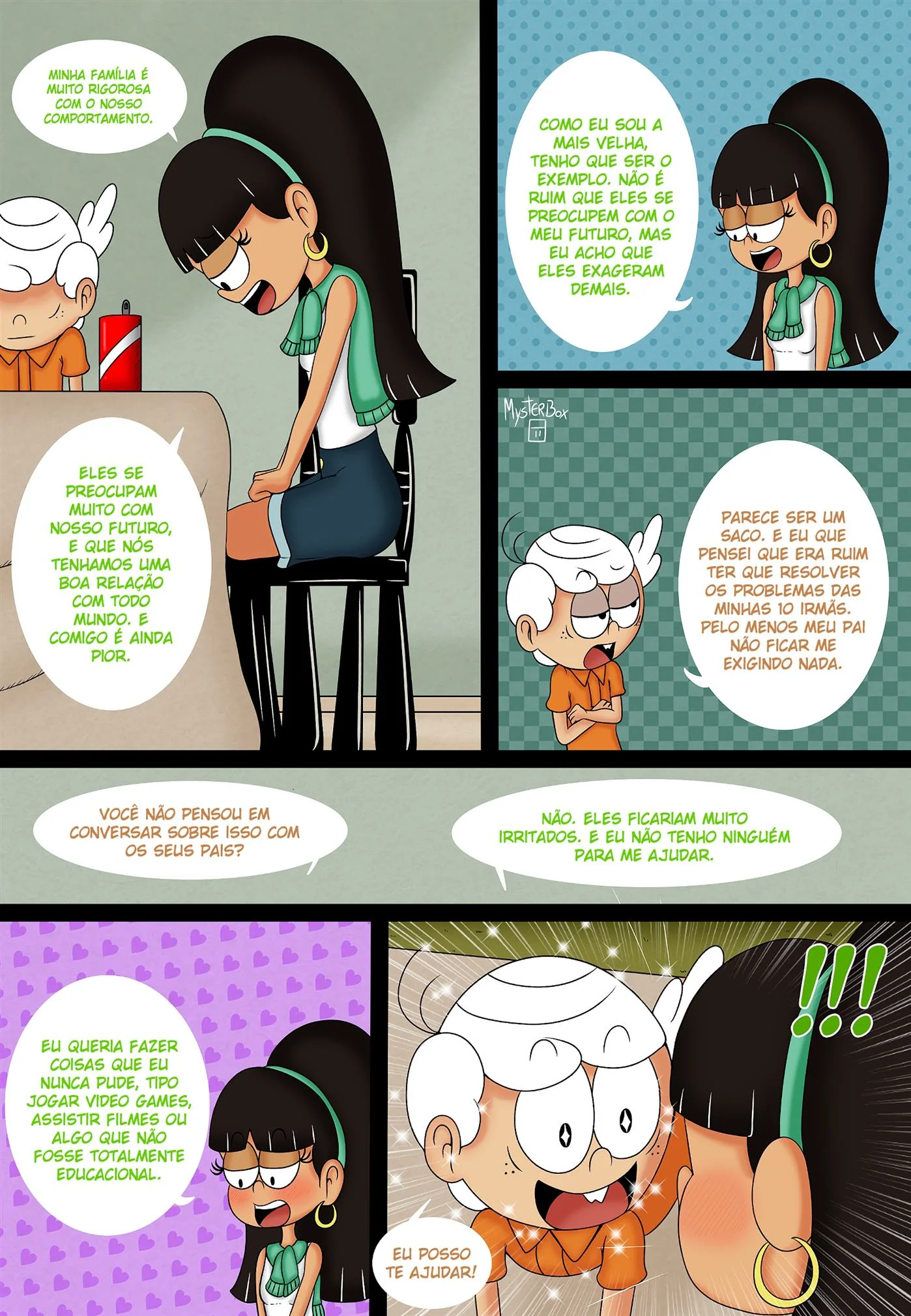 O Vizinho Tarado: Lincoln Comendo a Buceta da Piranha da Vizinha Beatrix The Loud House Porno em HQ Brasileiro