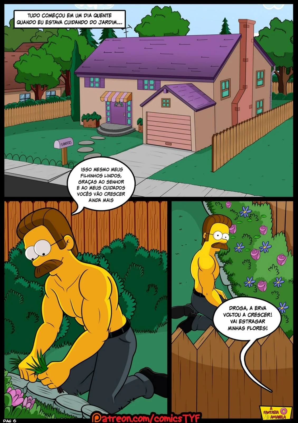 Os Simpsons: A Fantasia Amarela - Ned Flanders e Suas Aventuras com Piranhas Casadas em HQ Brasileiro