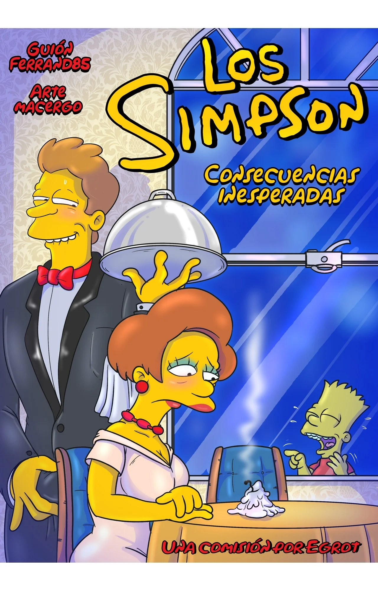Os Simpsons: Circunstâncias Inesperadas - Edna leva uma surra de pica no encontro em HQ Brasileiro de Hentai