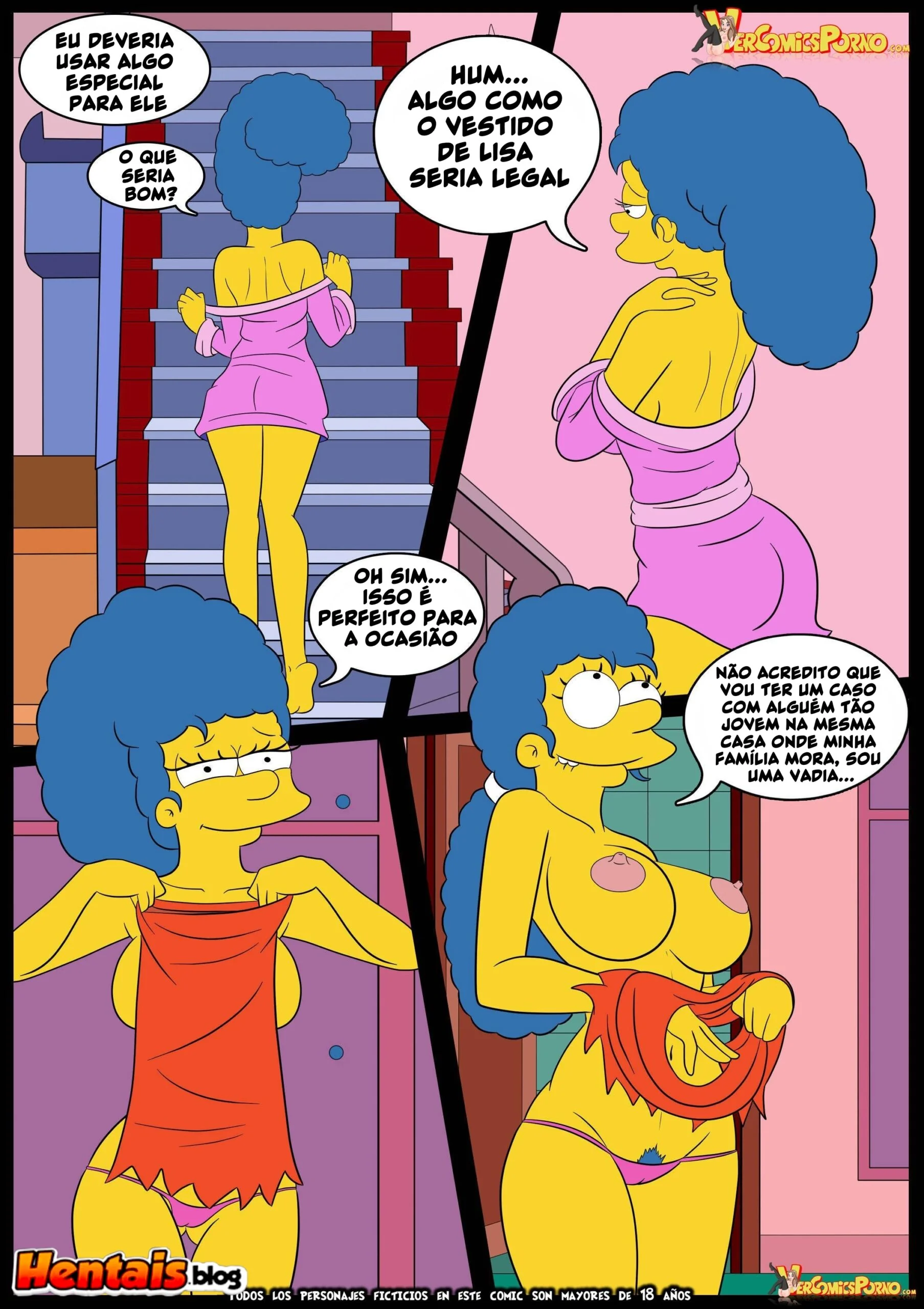 Os Simpsons: Ensaios do Valentão com Marge em Hentai HQ