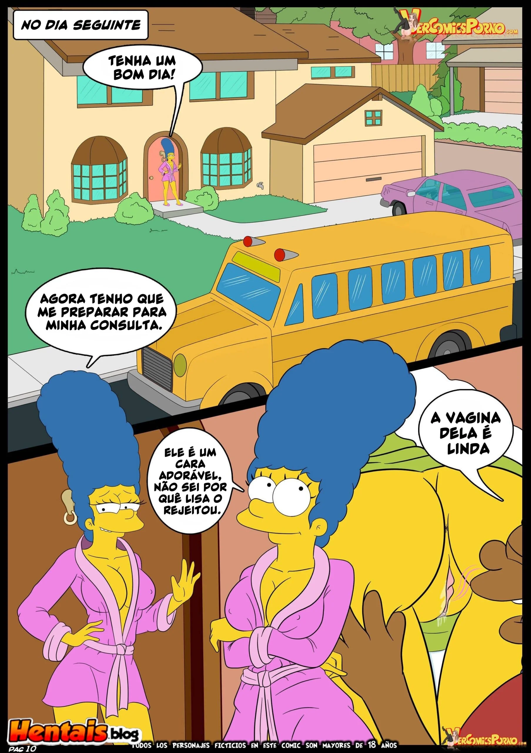 Os Simpsons: Ensaios do Valentão com Marge em Hentai HQ