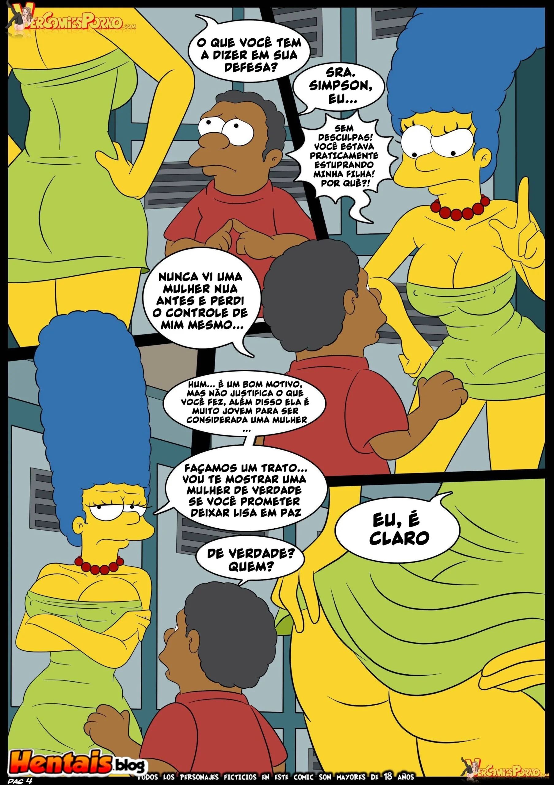 Os Simpsons: Ensaios do Valentão com Marge em Hentai HQ