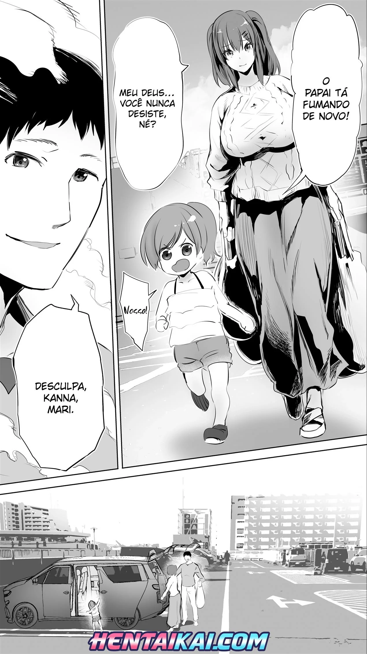 Pai de Família Tarado: Dando um Trato na Colegial Mei em Hentai HQ Brasileiro!