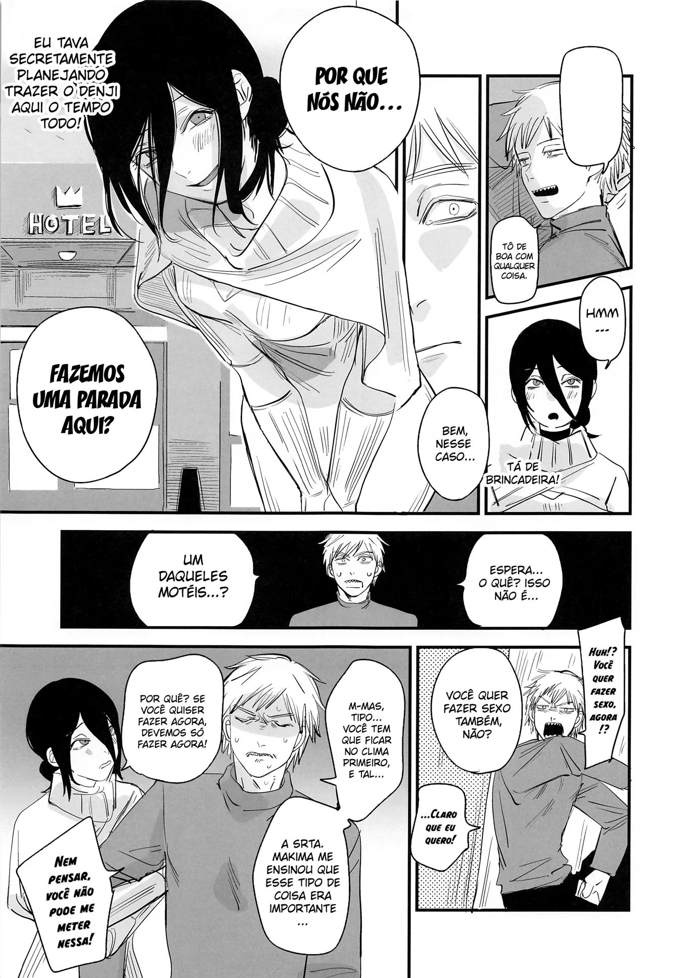 Piranha Aluga Motel para Dar a Buceta ao Lado do Piroca do Namorado - Em Hentai HQ Brasileiro