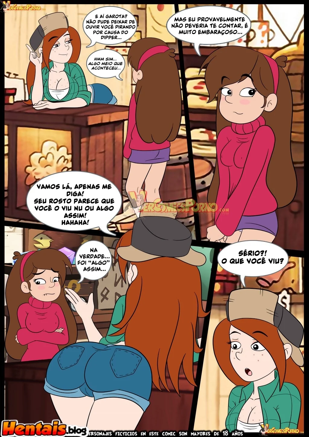 Piranha dando a buceta em Gravity Falls - Quadrinhos eróticos em HQ Brasileiro