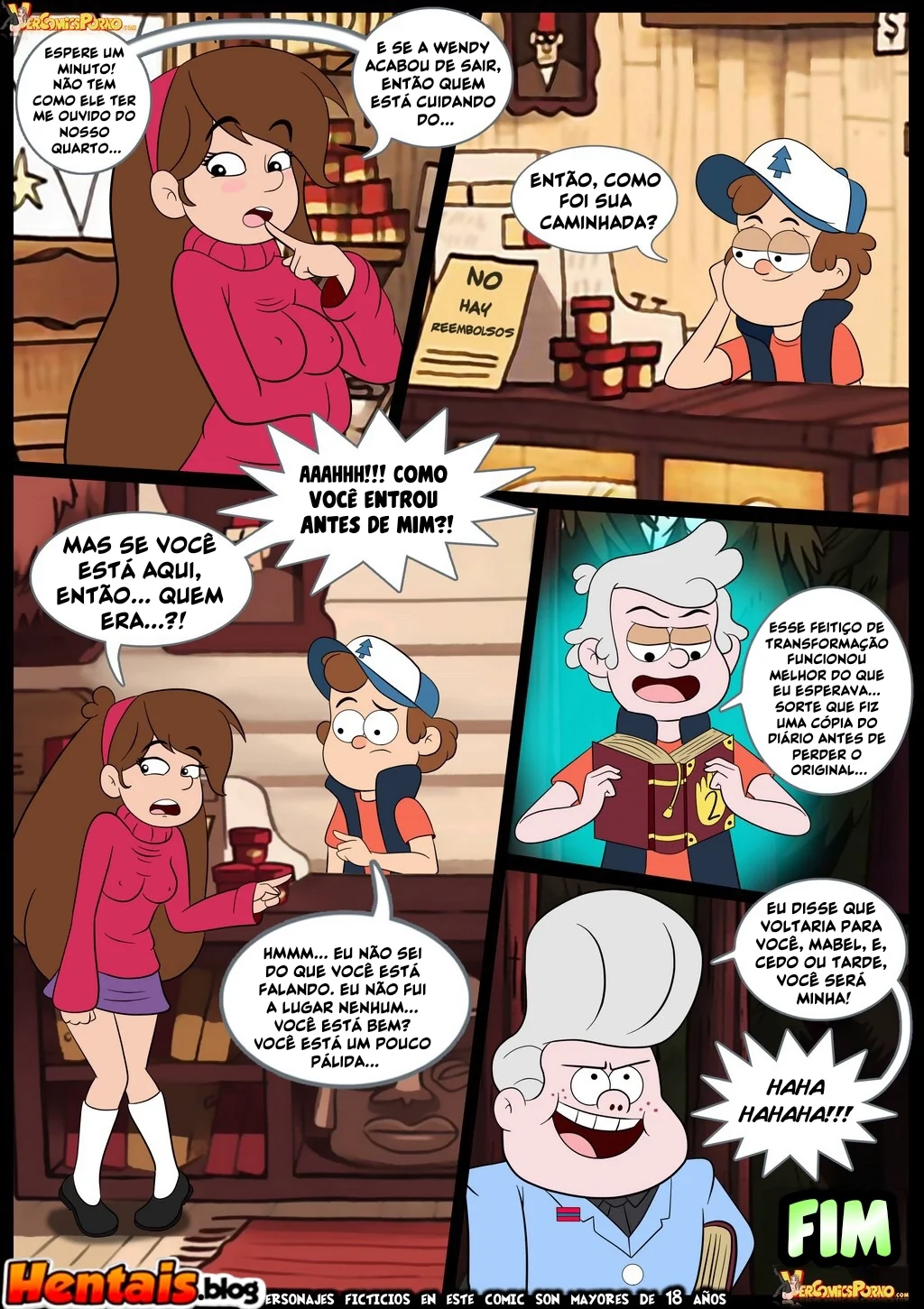 Piranha dando a buceta em Gravity Falls - Quadrinhos eróticos em HQ Brasileiro