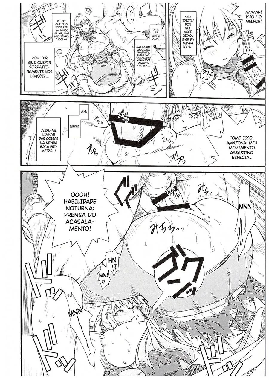 Piranha do KonoSuba Hentai é Punida com Rola de Todos os Membros do Grupo - Hentai HQ Brasileiro