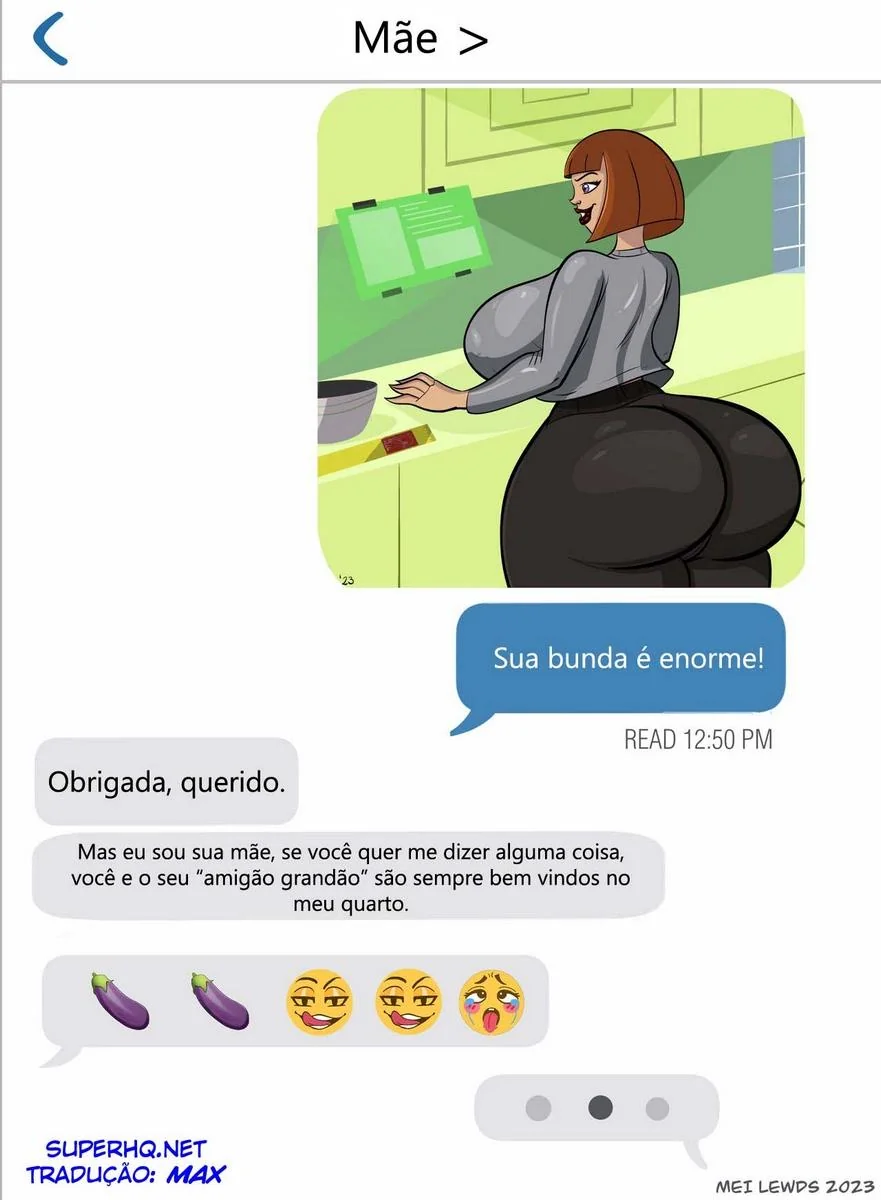 Piranha esquece presente da mamãe e acaba levando piroca na cozinha - Hentai HQ Brasileiro