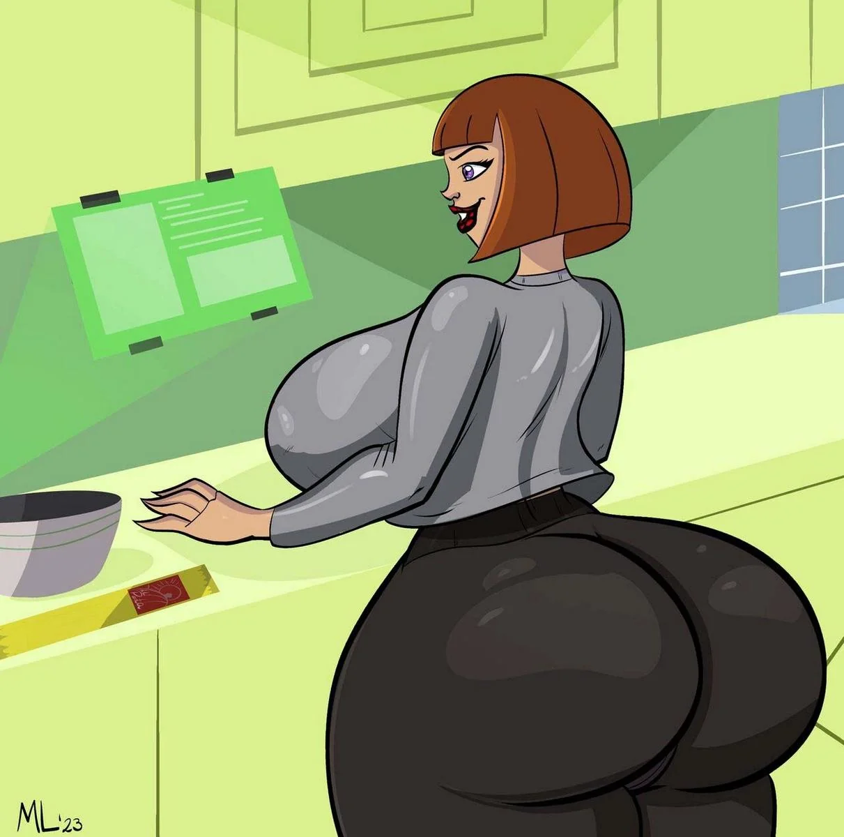 Piranha esquece presente da mamãe e acaba levando piroca na cozinha - Hentai HQ Brasileiro