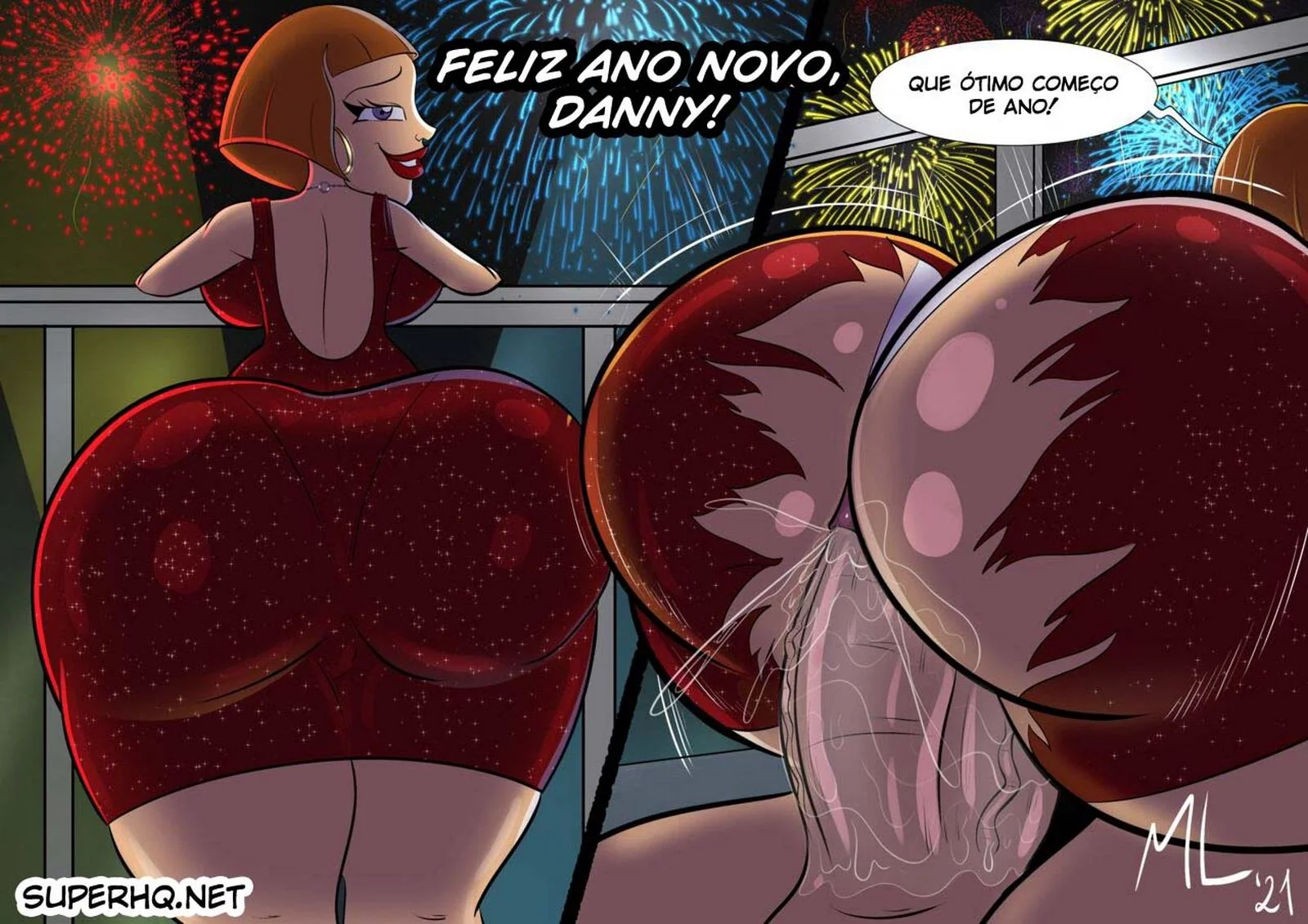 Piranha esquece presente da mamãe e acaba levando piroca na cozinha - Hentai HQ Brasileiro